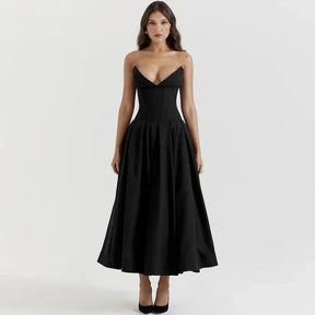 Robe bustier noire saphir