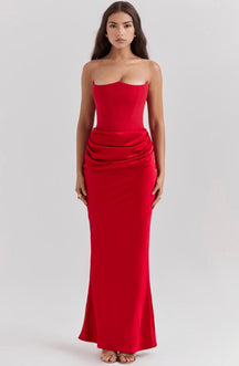 Robe de soirée chic rubis