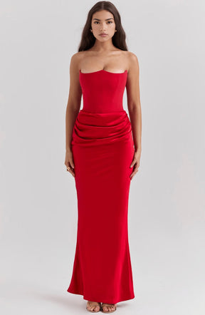 Robe de soirée chic rubis