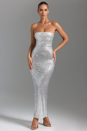 Robe blanche brillante vue avant améthyste