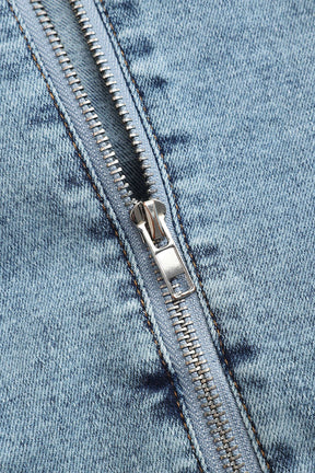 Robe denim style corset détail manches pluie