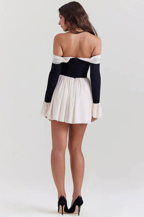 Vue arrière de la robe bardot saphir