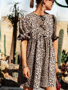 Robe motif léopard vue latérale rêve