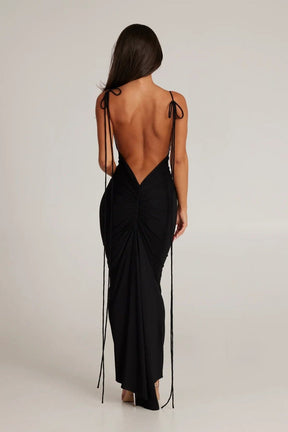 Robe longue lilas détail couture raffinement