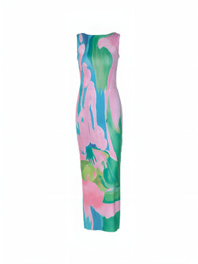 Robe maxi motif aquarelle fluide nuage