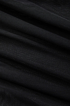 Robe longue tulle vue de profil cristal