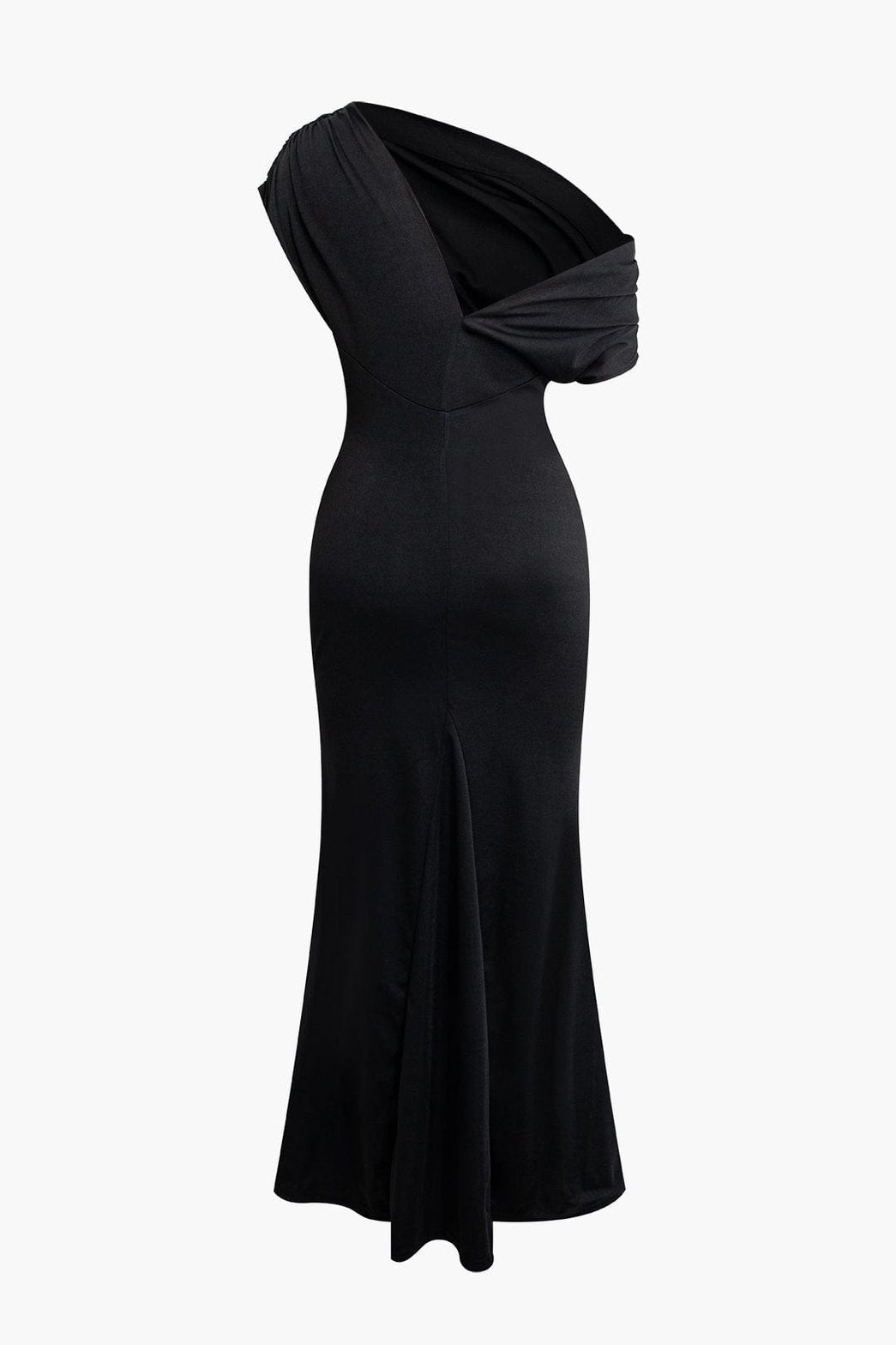Robe de soirée noire moulante satin