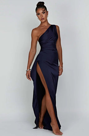 Robe Longue Asymétrique Satin
