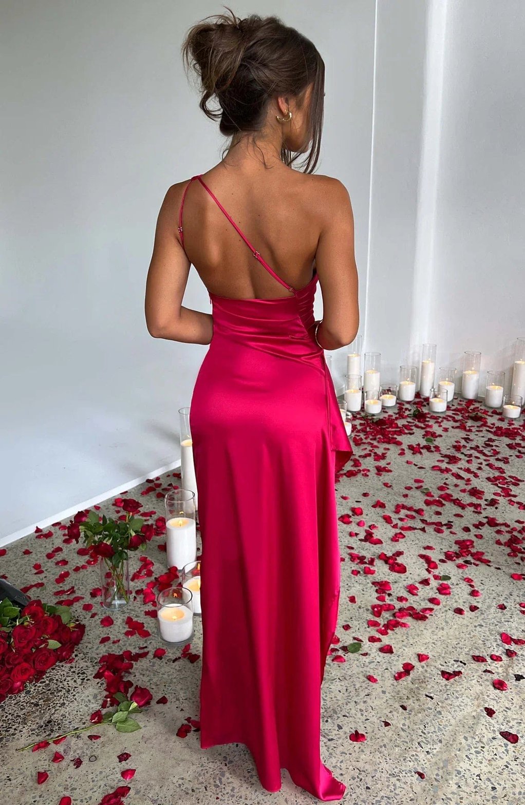 Robe Longue Asymétrique Satin