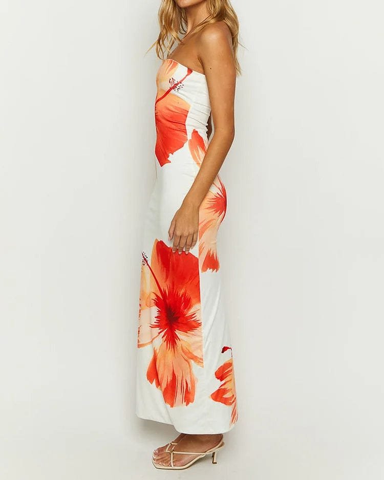 Robe longue été palmier