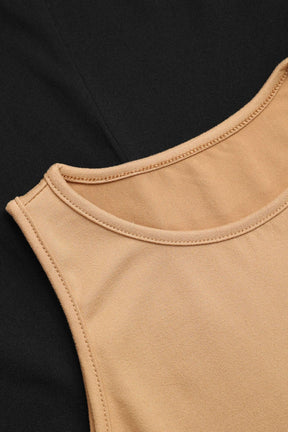 Robe longue bicolore sans manches vue de profil douceur