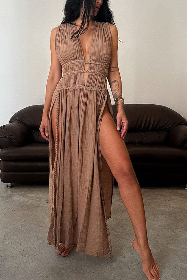 Robe longue d'été fluide brise