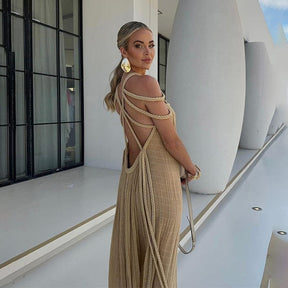 Robe longue bohème détails tressés breeze