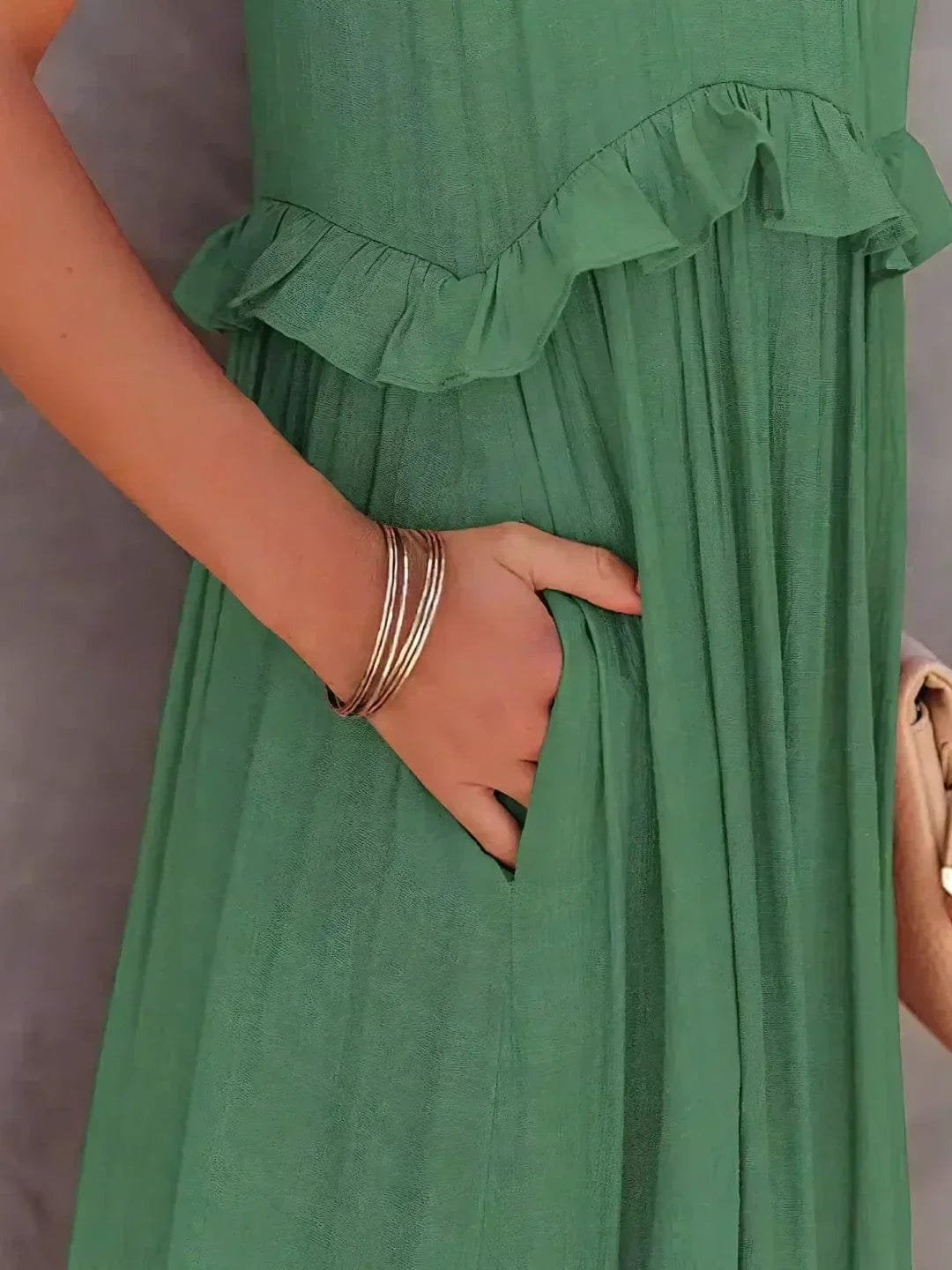 Robe Longue Bohème à Volants - Dos Nu
