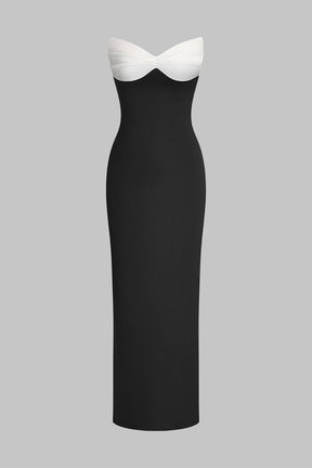 Robe longue bustier élégante vue de face soleil