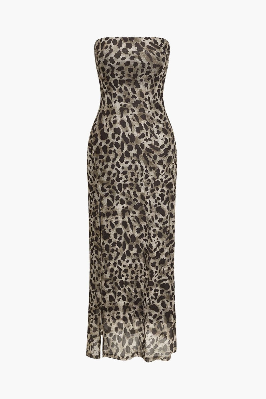 Robe longue motif léopard ajustée gracieux