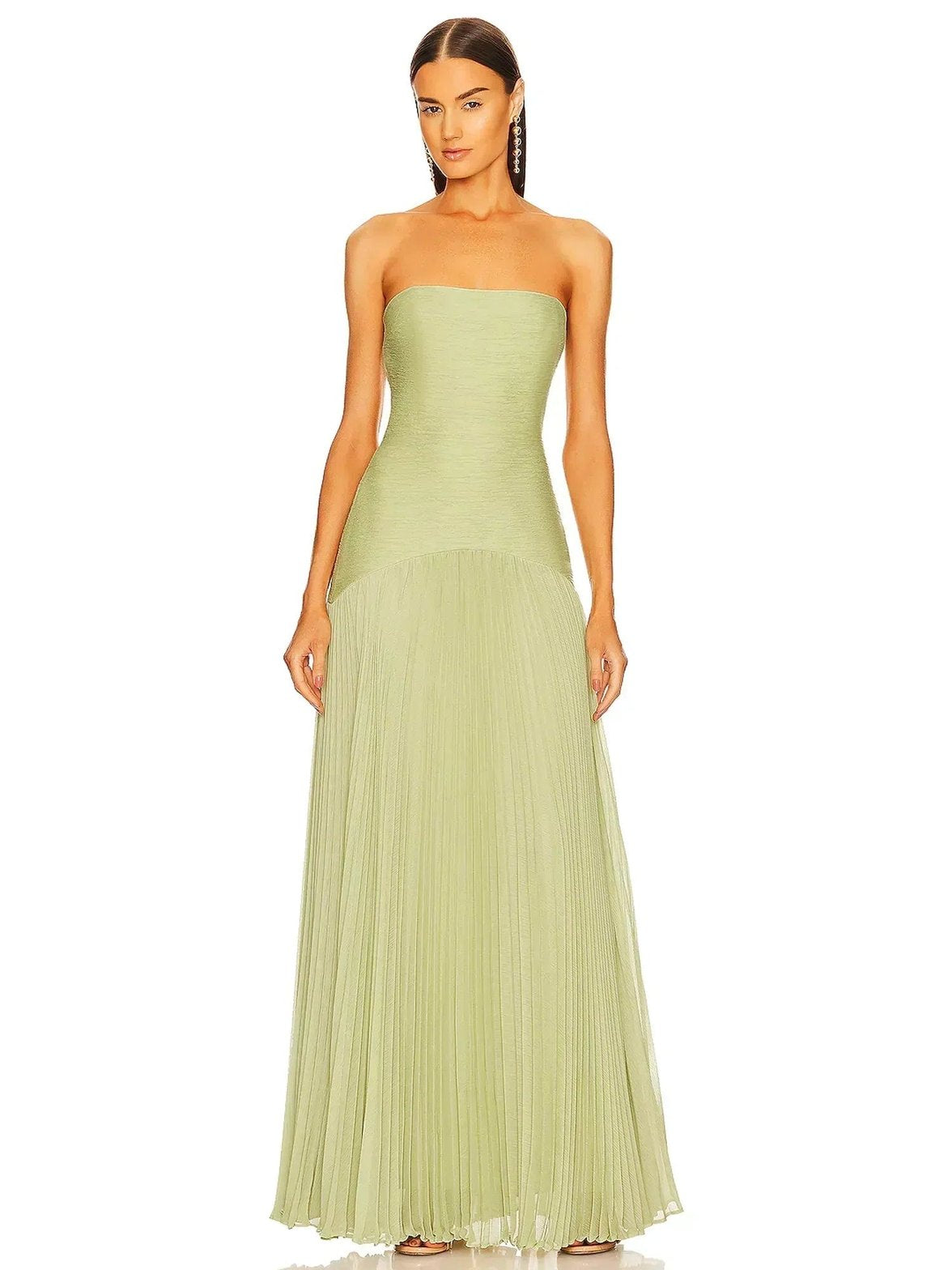 Robe longue élégante vue latérale douceur