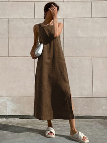 Robe maxi coton vue portée vert étoile