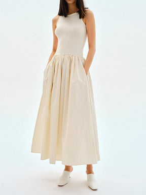 Robe longue sans manches rosée