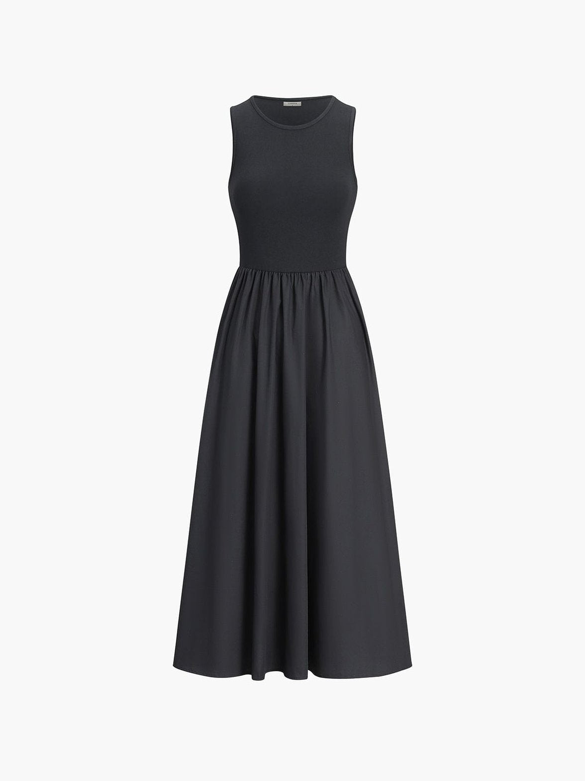 Robe longue décontractée noire vague