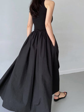 Robe longue coton mélangé océan