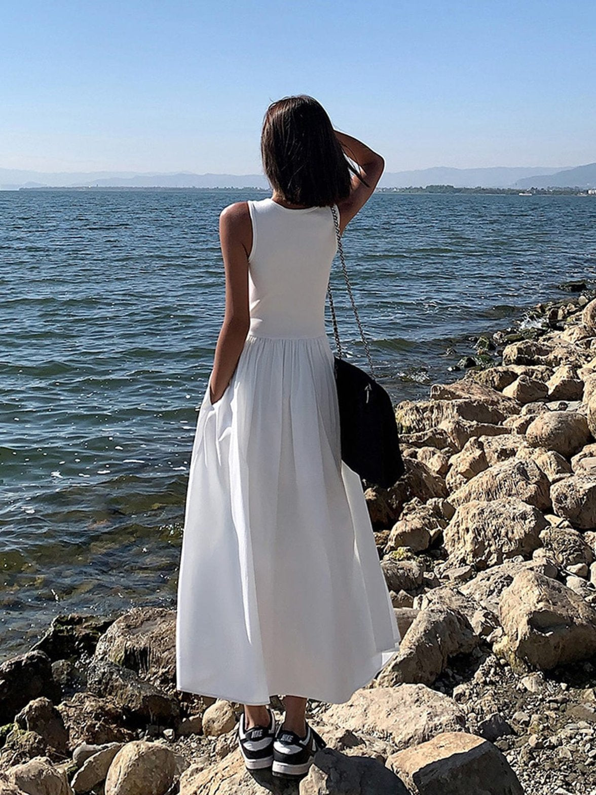 Robe longue noire classique cristal