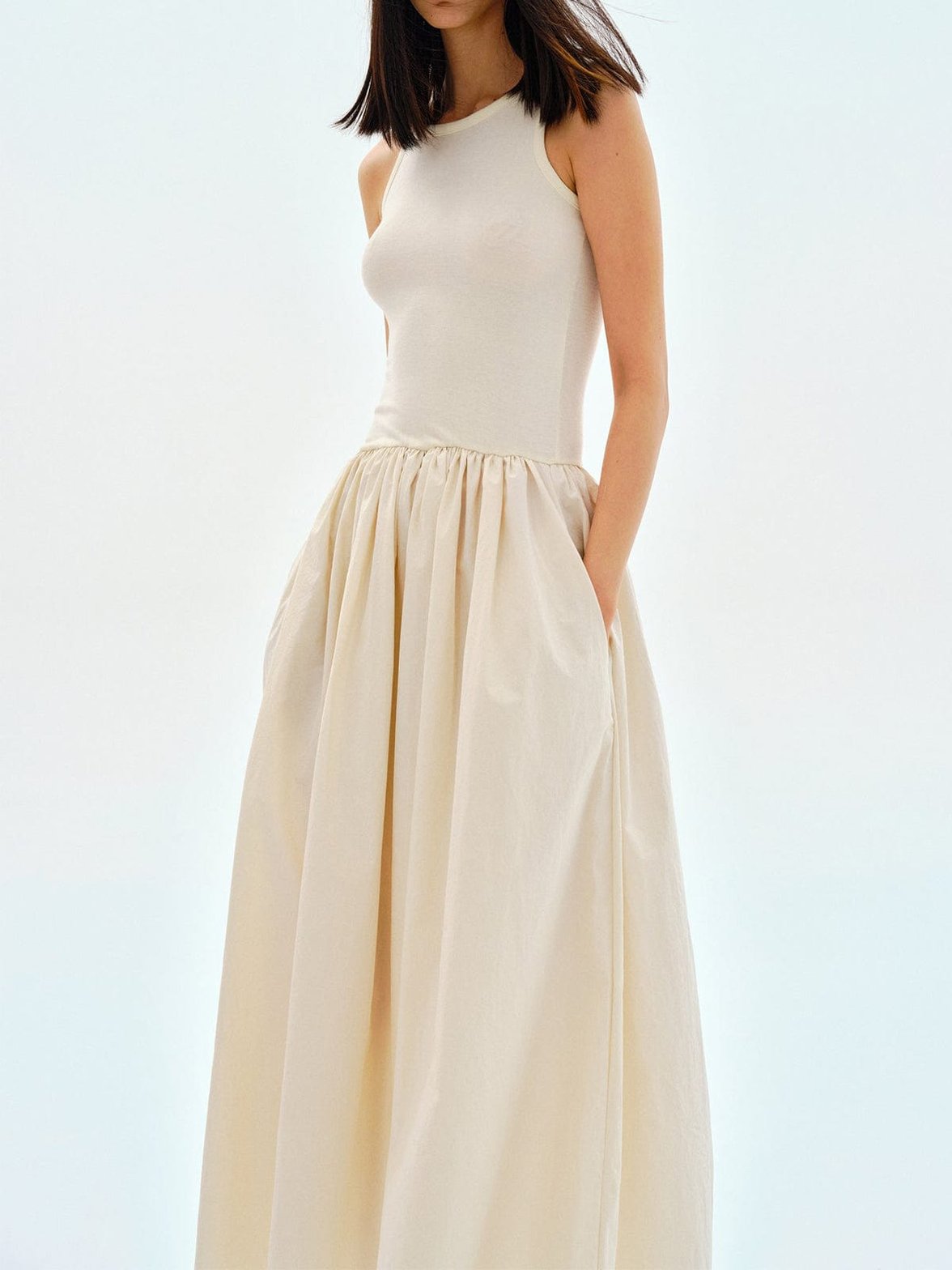 Robe maxi basique noire vent