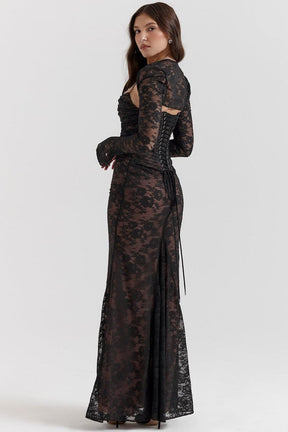 Robe dentelle florale glamour douceur