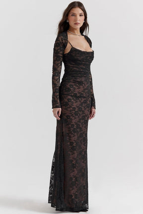 Robe dentelle florale soirée élégance