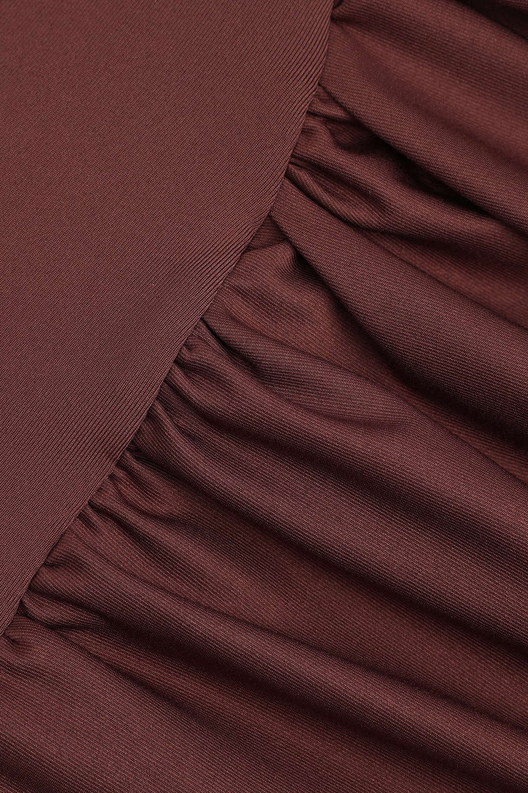 Robe longue dos nu vue latérale bordeaux nuage