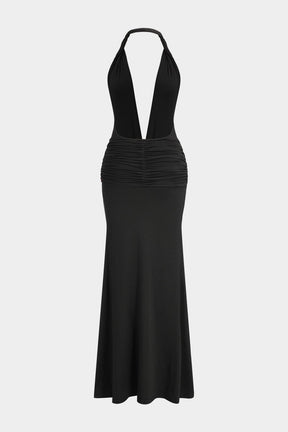 Robe longue drapée vue de dos - Harmonie