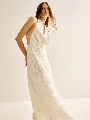 Robe dos nu longue satin rêve
