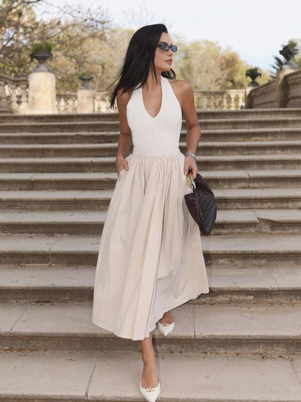 Robe élégante dos ouvert cristal