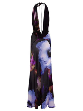 Robe longue dos nu détail coupe pluie