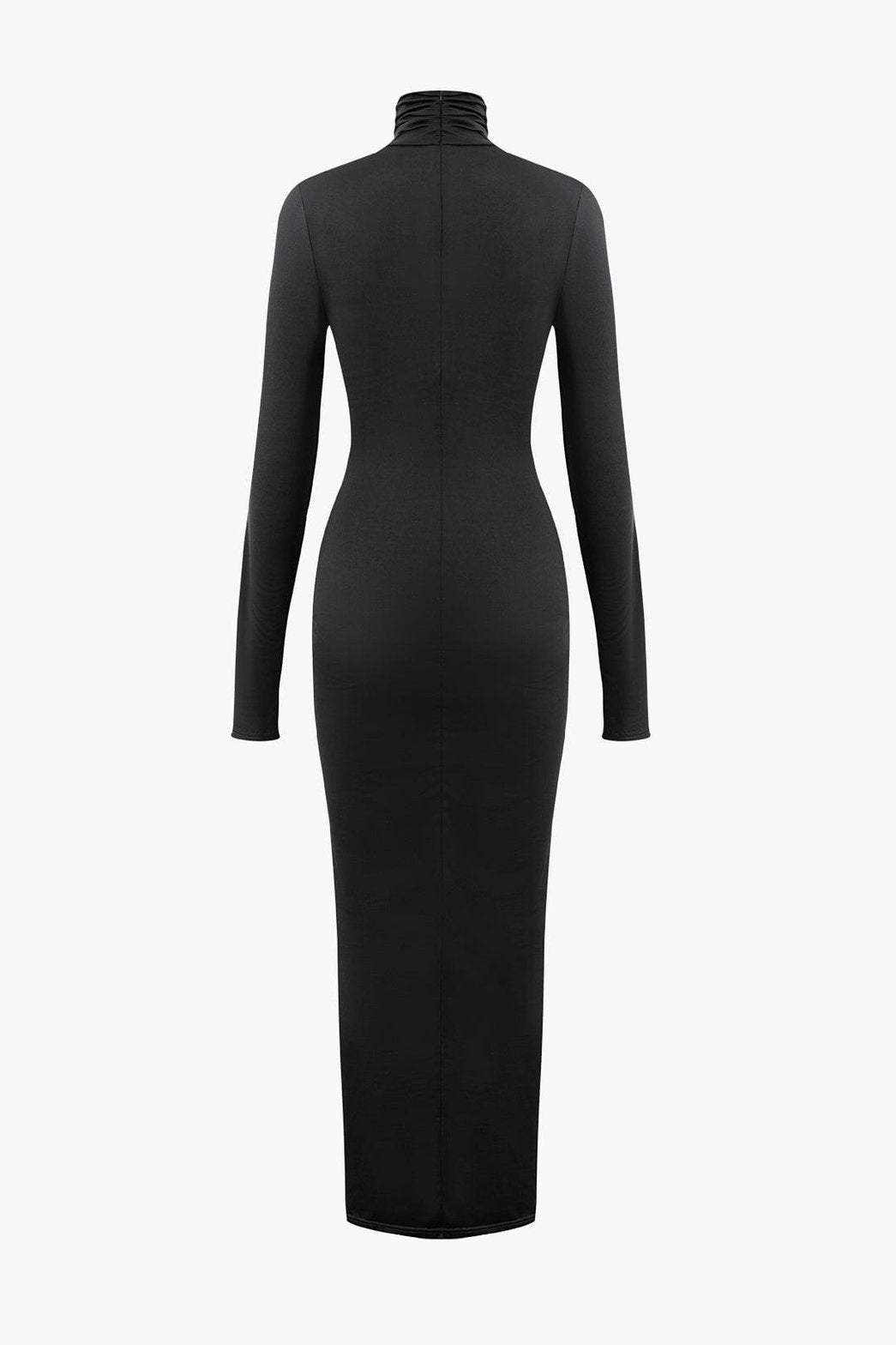 Robe Longue Drapée Col Roulé