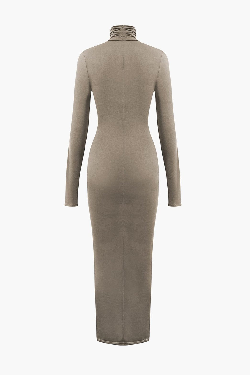 Robe Longue Drapée Col Roulé