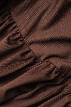 Robe Longue Drapée Col Roulé