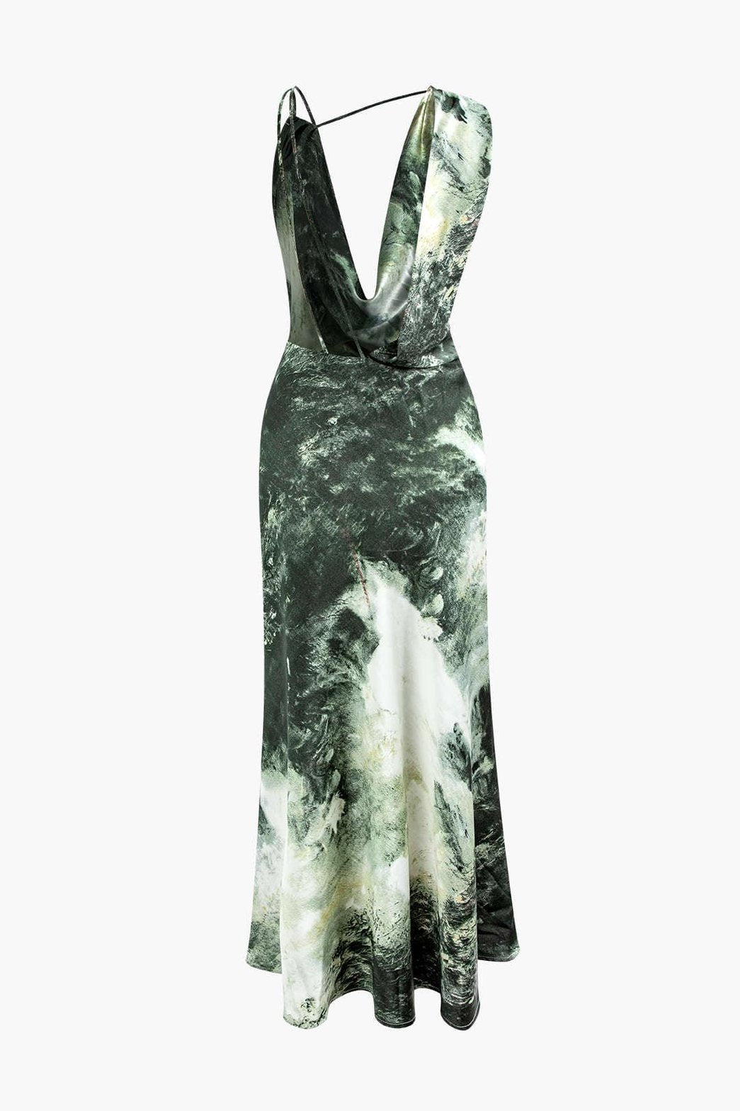 Robe longue drapée bronze profil océan