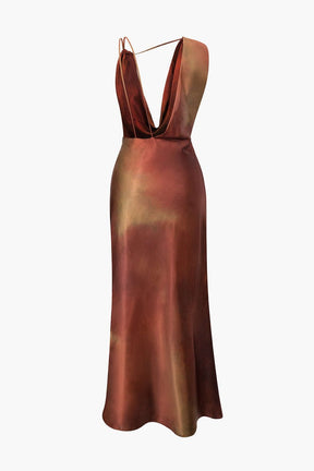 Robe longue drapée vue dos harmonie