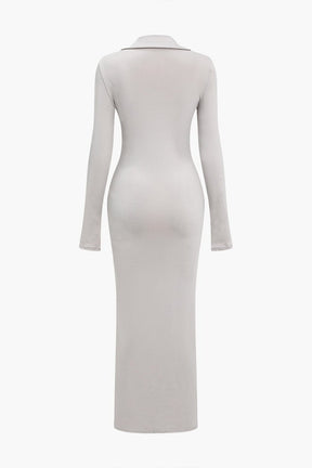 Robe longue à fronces et manches longues soleil