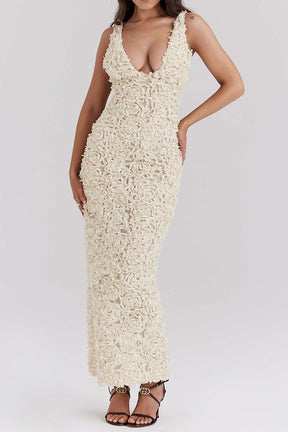 Robe longue blanche détaillée douceur