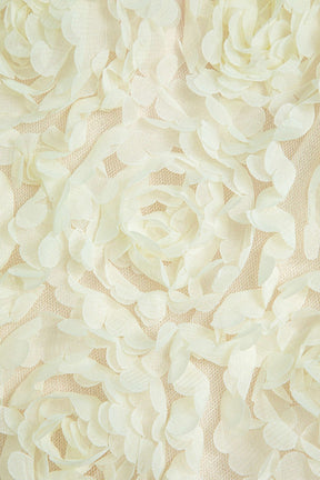 Robe Longue Fendue Col V à Appliqués Floraux