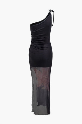 Robe longue fleurie dos noué soleil