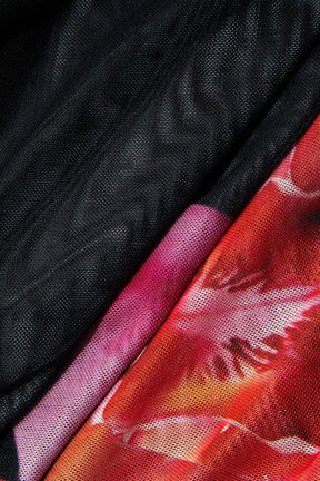 Robe longue fleurie fendue lune