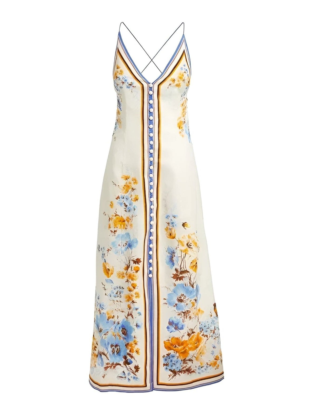 Robe maxi florale détail brise