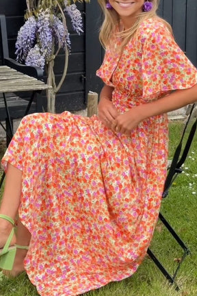 Robe longue motif floral harmonie