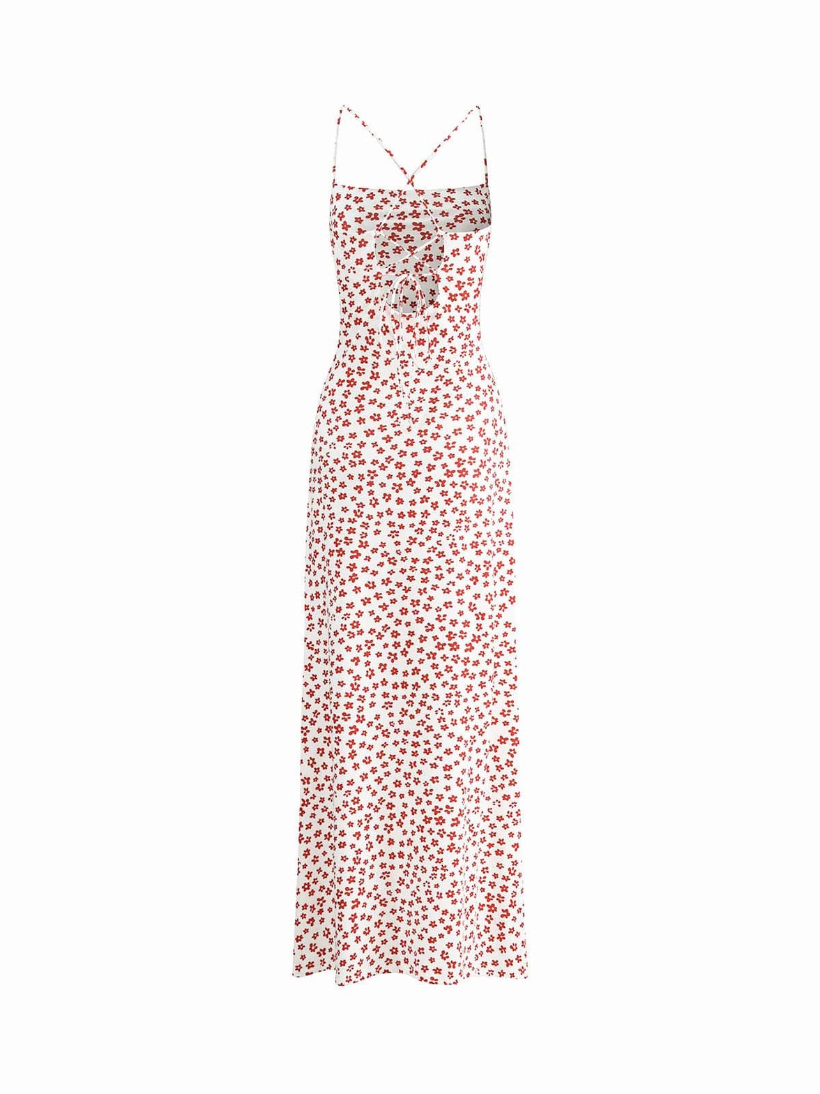 Robe longue dos nu fleurie ocean