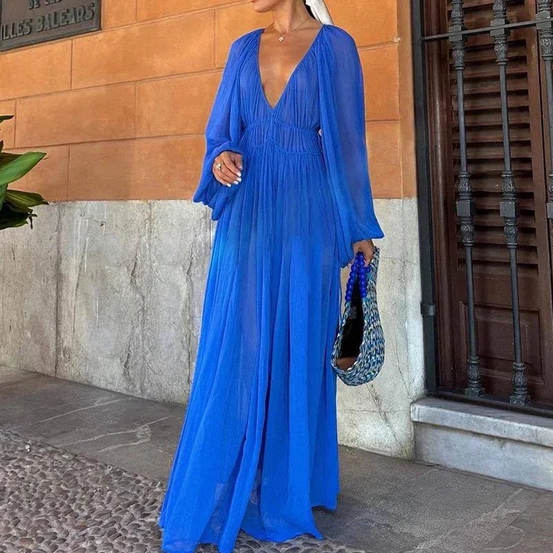 Robe de soirée décolletée soleil