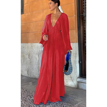 Robe longue élégante plume