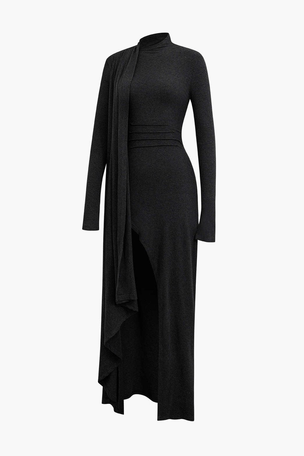 Robe longue jersey grise charme